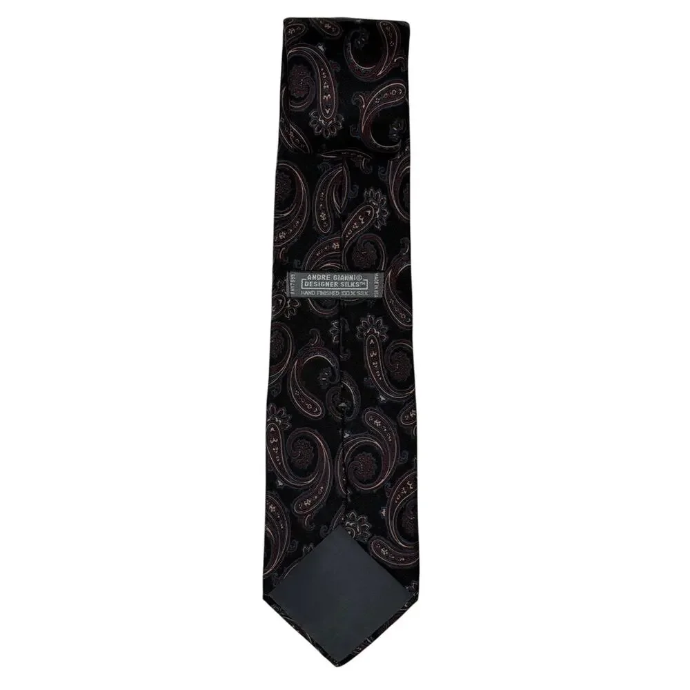 Andre Gianni Designer Silks Tie Rich Traditional Paisley Vtg